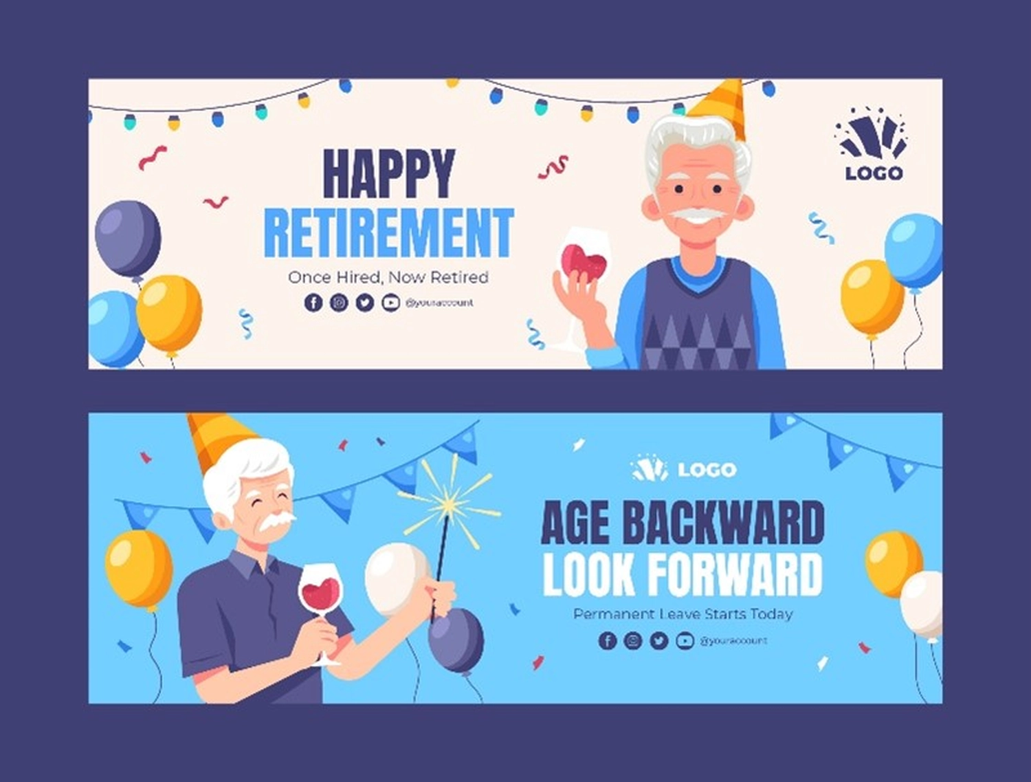 Happy retirement banner